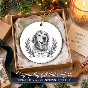 2 Sided Dog Memorial Ornament from Photo, Vintage Pet Portrait, Forever Loved, Pet Loss Gift, Cat Memorial Gift, Remembrance Keepsake image 13