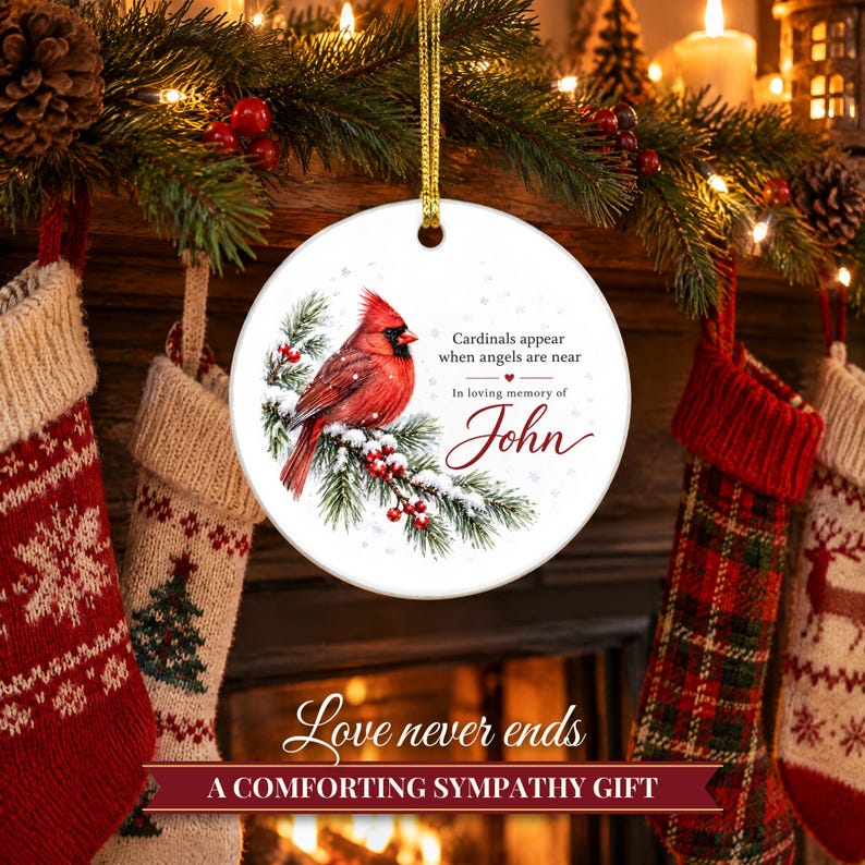 Cardinal Memorial Ornament, Cardinals Appear When Angels Are Near, In Loving Memory Christmas Keepsake, Sympathy Gift for Loss image 10