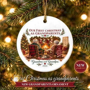 First Christmas as Grandparents Ornament 2026, New Grandparents Gift, Grandma and Grandpa Keepsake, First Grandchild Ornament image 1