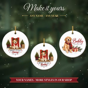 Rescue Dog Ornament 2026, Adopted with Love Christmas Ornament with Name, Dog First Christmas, Dog Mom Gift, Adoption Keepsake image 3