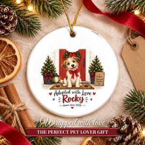 Rescue Dog Ornament 2026, Adopted with Love Christmas Ornament with Name, Dog First Christmas, Dog Mom Gift, Adoption Keepsake image 10