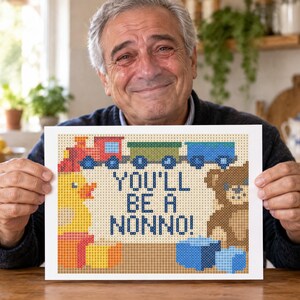 Nonno Graviditetsavslöjande Målarbild, Du Kommer Att Bli En Nonno, Unik Idé För Mor- Och Farföräldrars Avslöjande, Mystisk Färgläggning Efter Nummer PDF bild 1