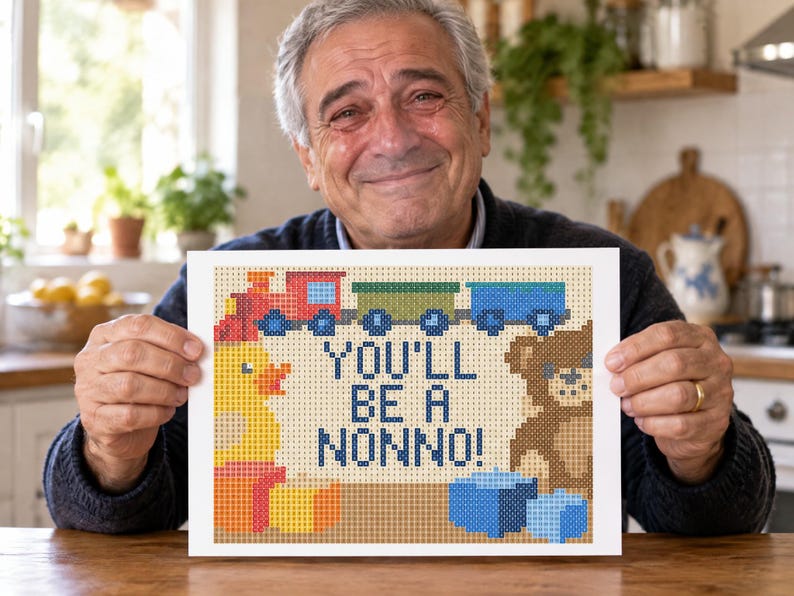 Nonno Graviditetsavslöjande Målarbild, Du Kommer Att Bli En Nonno, Unik Idé För Mor- Och Farföräldrars Avslöjande, Mystisk Färgläggning Efter Nummer PDF bild 1