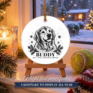 Personalized Dog Memorial Ornament from Photo, Custom Pet Portrait, Dog Mom Gift, Pet Loss Gift, Christmas Dog Remembrance Keepsake image 13