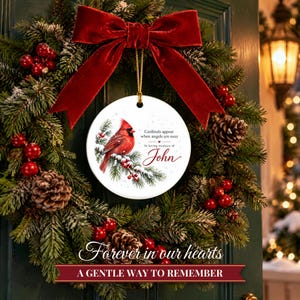 Cardinal Memorial Ornament, Cardinals Appear When Angels Are Near, In Loving Memory Christmas Keepsake, Sympathy Gift for Loss image 6