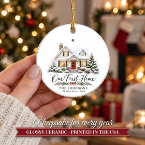 New Home Ornament 2026, Our First Home Christmas Ornament with Family Name, Housewarming Gift, Realtor Closing Gift image 12