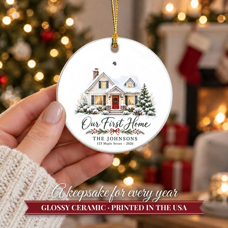 New Home Ornament 2026, Our First Home Christmas Ornament with Family Name, Housewarming Gift, Realtor Closing Gift image 12