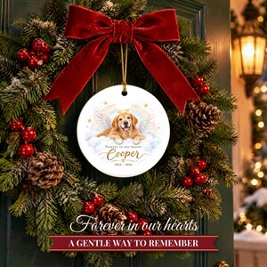Pet Memorial Ornament, Dog Angel Rainbow Bridge Christmas Keepsake with Name, Loss of Dog Sympathy Gift, Dog Remembrance Gift image 6