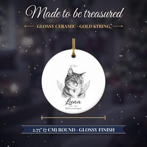 Personalized Cat Memorial Ornament from Photo, Custom Pet Portrait, Cat Mom Gift, Pet Loss Gift, Christmas Cat Remembrance Keepsake image 8