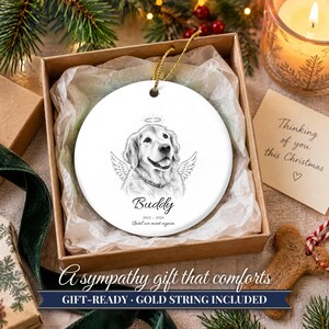 Adorno conmemorativo para mascotas de doble cara con alas de ángel, retrato personalizado de perro a partir de una foto, Puente Arcoíris, regalo para recordar a una mascota fallecida, regalo en memoria de un perro. imagen 13