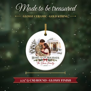 Military Ornament 2026, Soldier Homecoming Christmas Ornament with Family Name, Deployment Gift, Military Family Keepsake image 5