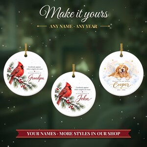Cardinal Memorial Ornament, Cardinals Appear When Angels Are Near, In Loving Memory Christmas Keepsake, Sympathy Gift for Loss image 3