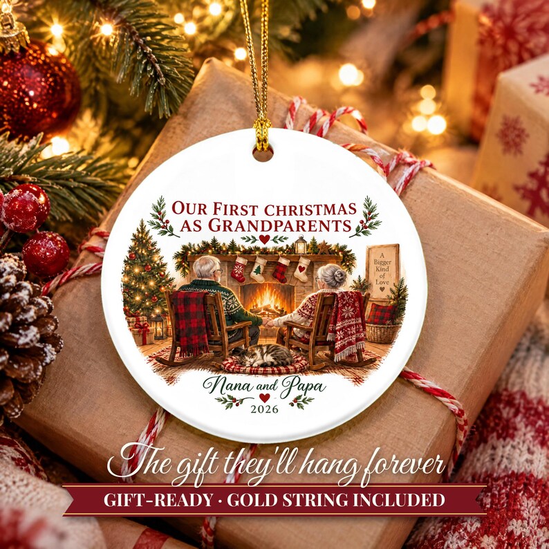 First Christmas as Grandparents Ornament 2026, New Grandparents Gift, Grandma and Grandpa Keepsake, First Grandchild Ornament image 11