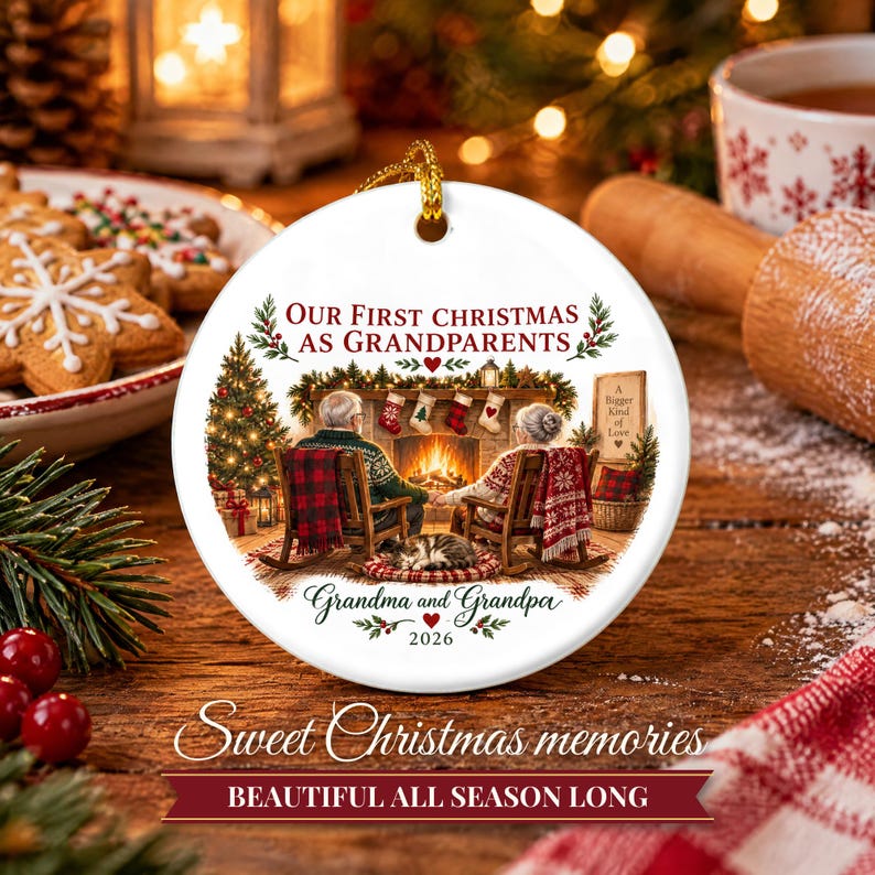 First Christmas as Grandparents Ornament 2026, New Grandparents Gift, Grandma and Grandpa Keepsake, First Grandchild Ornament image 10