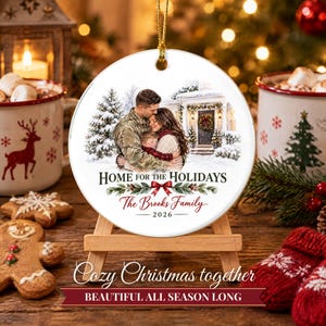Military Ornament 2026, Soldier Homecoming Christmas Ornament with Family Name, Deployment Gift, Military Family Keepsake image 8