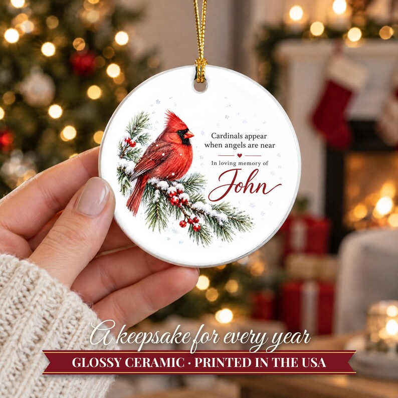 Cardinal Memorial Ornament, Cardinals Appear When Angels Are Near, In Loving Memory Christmas Keepsake, Sympathy Gift for Loss image 12