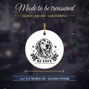 Personalized Dog Memorial Ornament from Photo, Custom Pet Portrait, Dog Mom Gift, Pet Loss Gift, Christmas Dog Remembrance Keepsake image 8