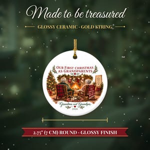First Christmas as Grandparents Ornament 2026, New Grandparents Gift, Grandma and Grandpa Keepsake, First Grandchild Ornament image 5