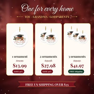 Graduation Ornament Class of 2026, Graduate Christmas Ornament with Name, College Grad Gift, High School Graduation Keepsake image 7