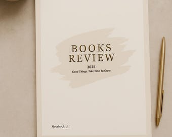 Minimalist Reading Journal 2025 | Book Review & Tracker | Reading Challenge | Printable PDF | Digital Reading Planner