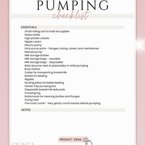 Exclusive Pumping Checklist Pumping Schedule Template Breast Pump Planner Breastfeeding Tracker New Mom Gift Baby Shower Gift Expecting Mom Gift Digital Download Printable Checklist