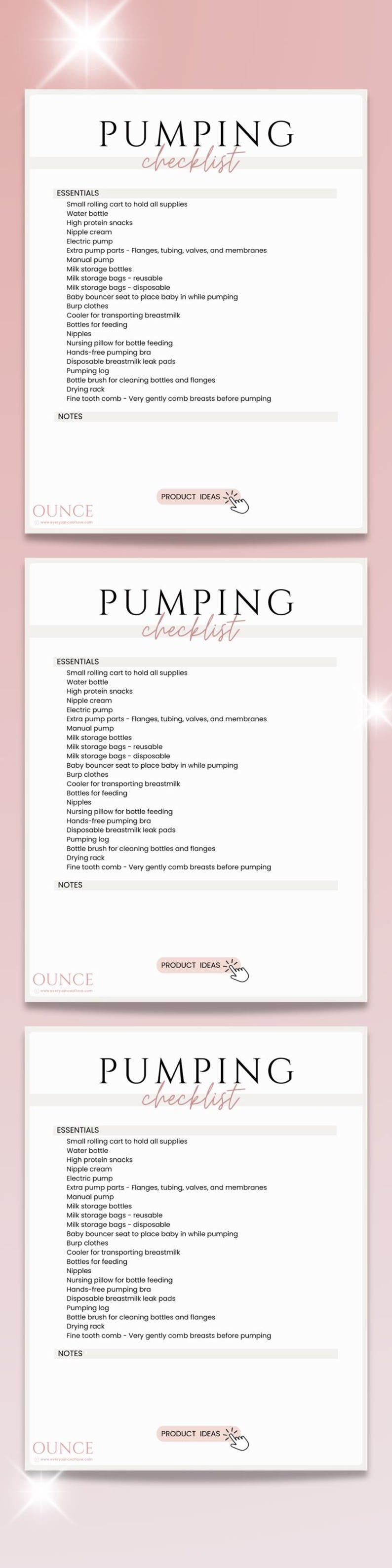Exclusive Pumping Checklist Pumping Schedule Template Breast Pump Planner Breastfeeding Tracker New Mom Gift Baby Shower Gift Expecting Mom Gift Digital Download Printable Checklist