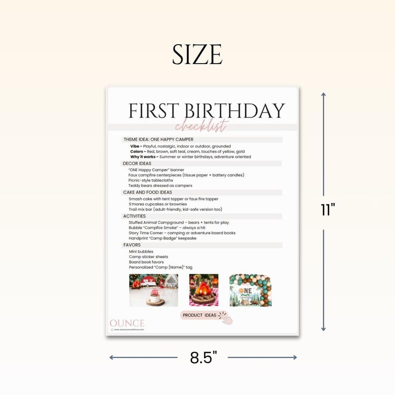 product size chart