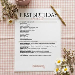 First Birthday Party Checklist Timeline Themes