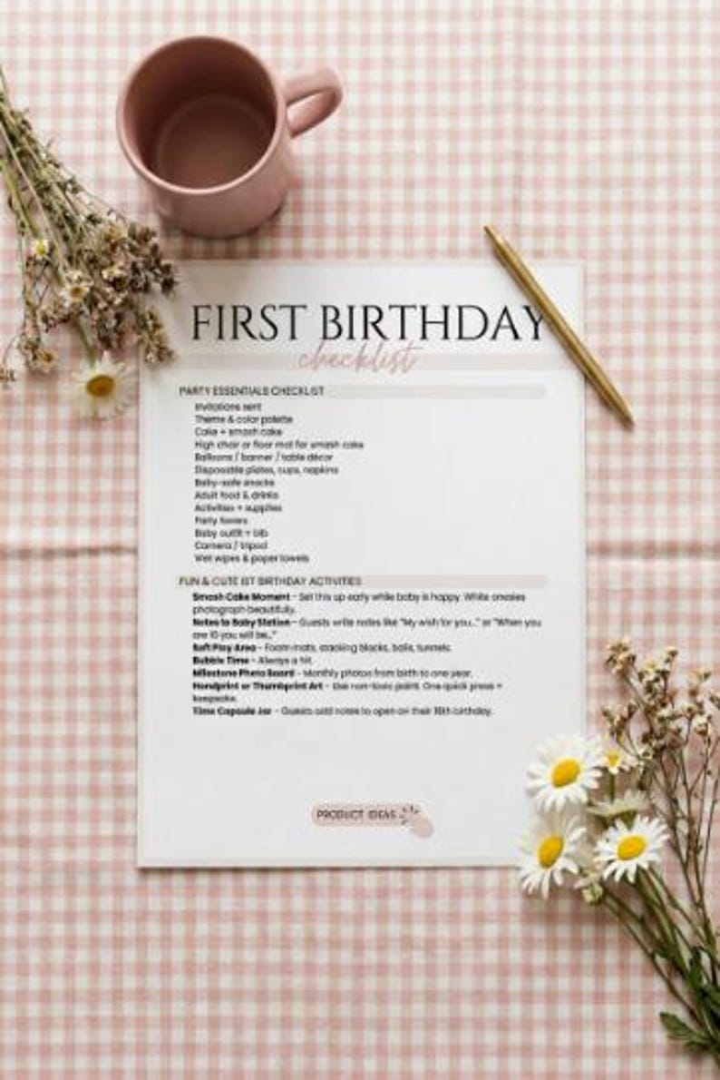 First Birthday Party Checklist Timeline Themes
