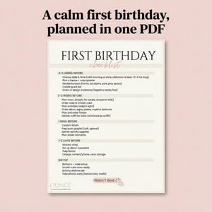 First Birthday Party Planning Guide Checklist