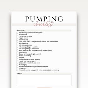 Exclusive Pumping Checklist Pumping Schedule Template Breast Pump Planner Breastfeeding Tracker New Mom Gift Baby Shower Gift Expecting Mom Gift Digital Download Printable Checklist