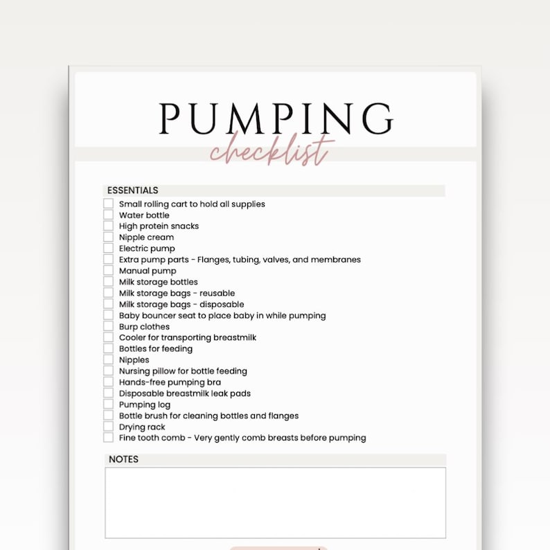 Exclusive Pumping Checklist Pumping Schedule Template Breast Pump Planner Breastfeeding Tracker New Mom Gift Baby Shower Gift Expecting Mom Gift Digital Download Printable Checklist