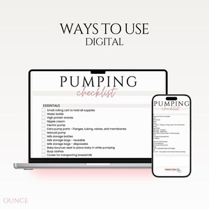 Exclusive Pumping Checklist PDF Digital Download Pumping Supplies Checklist Printable PDF Breastfeeding Baby Postpartum New Mom Gift Baby Shower Gift