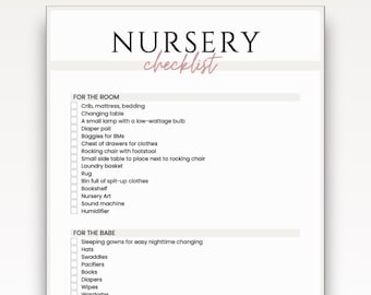 Nursery Checklist PDF Baby Room Essential List Baby Preparation Guide First Time Parent Registry Planning Tool Digital Download Newborn
