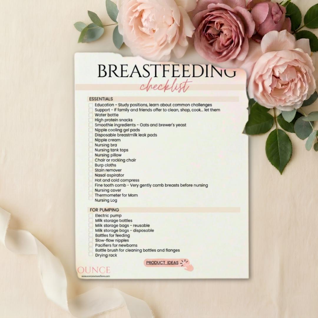 Breastfeeding Checklist Nursing Essentials Postpartum Supplies Hospital ...