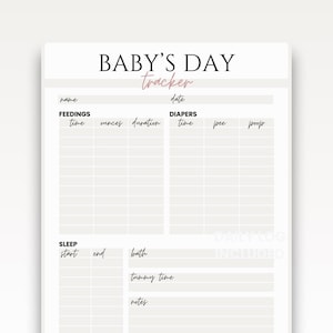 Printable Baby Log for Newborn Daily Schedule Baby Feeding Chart Diaper Tracker for Nanny Daily Report Sleep Log for Baby Doctor Visits