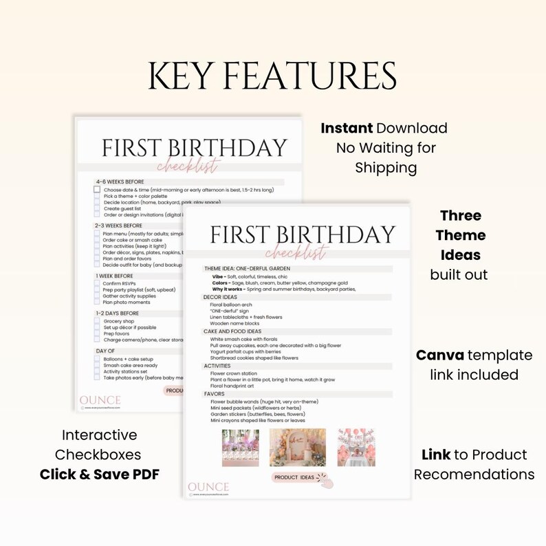 First Birthday Party Guide Key Features