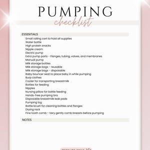 Breast Pump Planner Milk Supply Tracker Feeding Log Digital Download Printable Checklist Exclusive Pumping Pumping Schedule Template New Mom Planner Breast Pump Guide