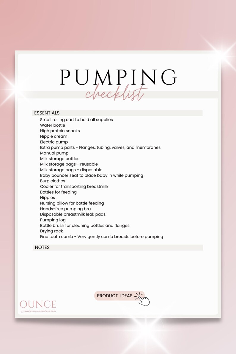 Breast Pump Planner Milk Supply Tracker Feeding Log Digital Download Printable Checklist Exclusive Pumping Pumping Schedule Template New Mom Planner Breast Pump Guide