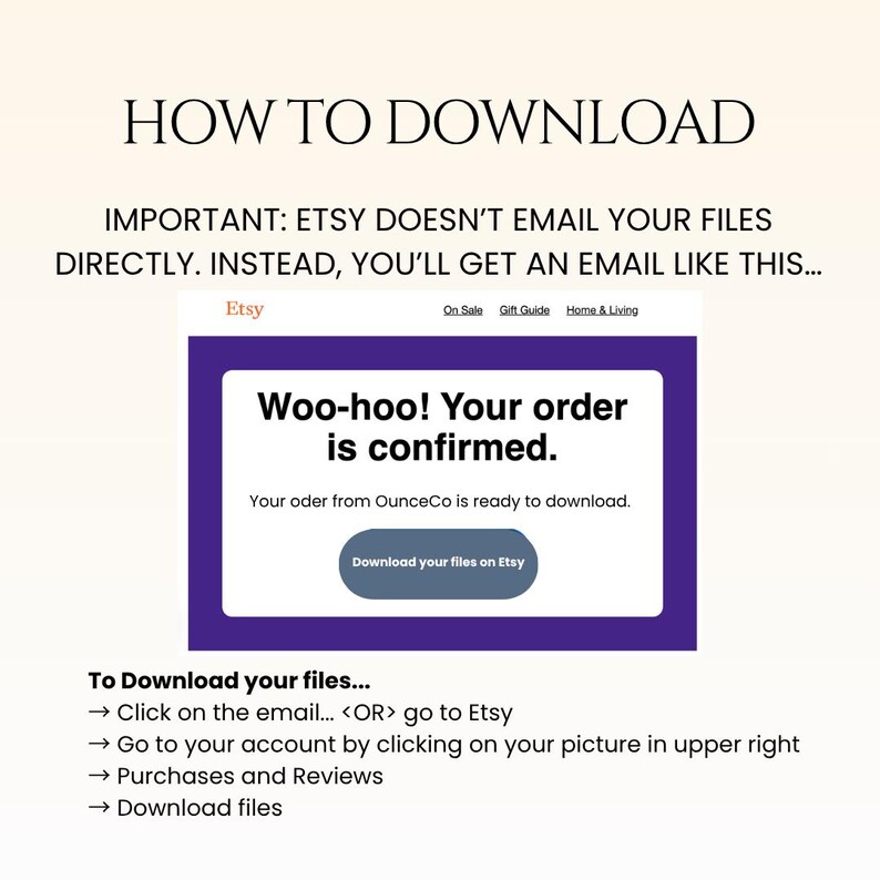 Digital download instructions on laptop