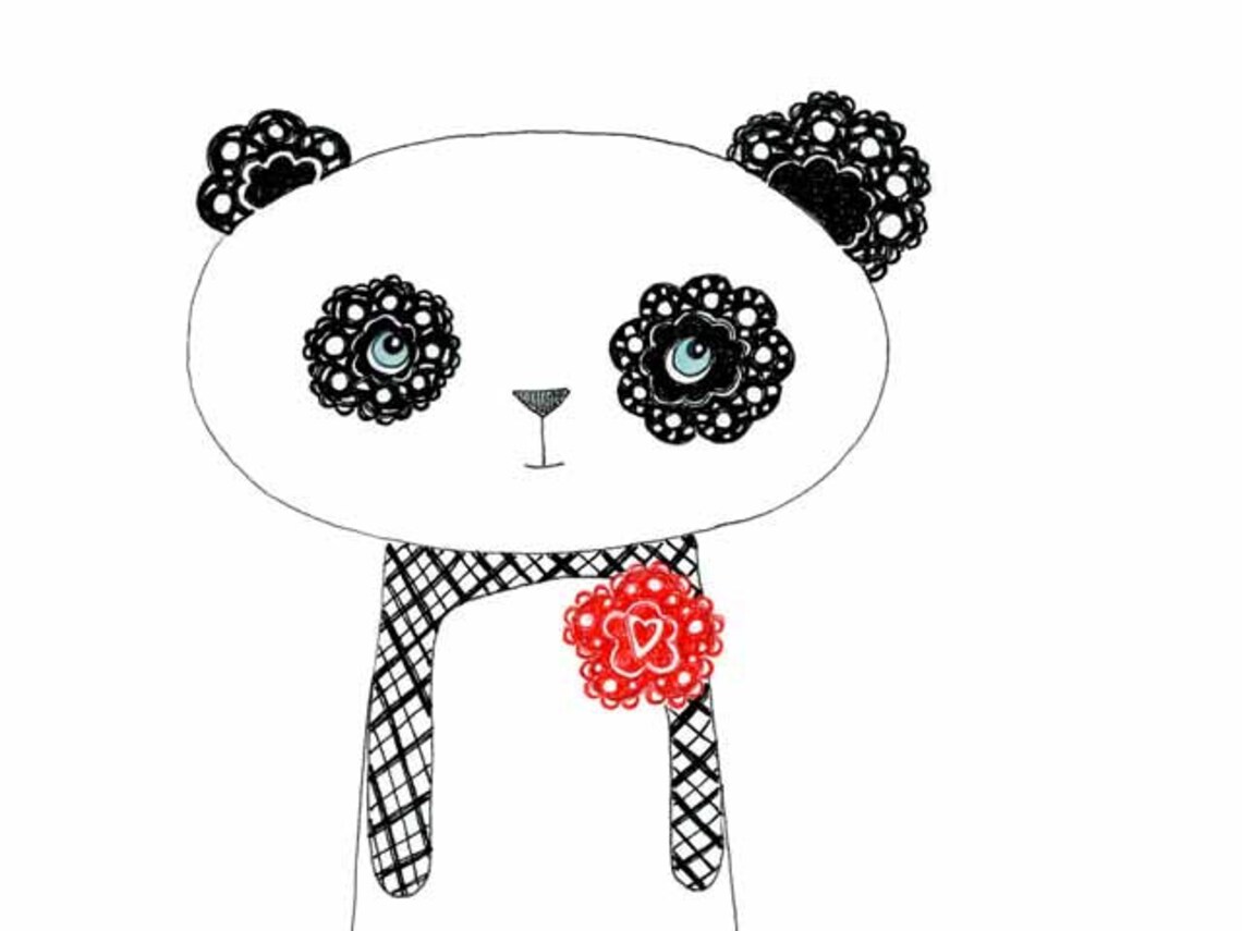 Kids Wall Art Kids Art Panda Print Georigie the Panda - Etsy