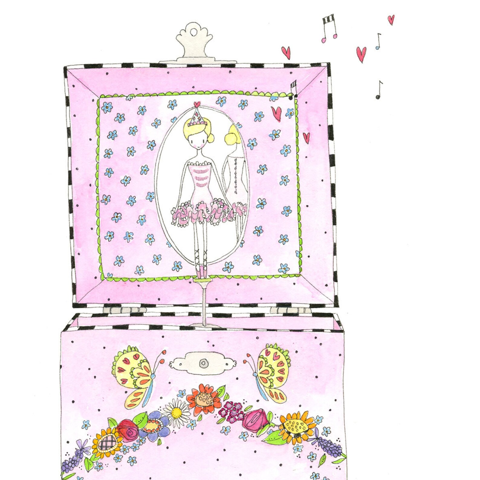 Kids Wall Art, Ballerina Print Limited Edition Print by Jennie Deane