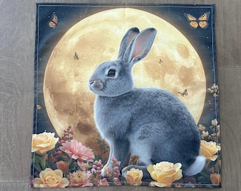 Spring Equinox Altar Cloth, Ostara Tarot Mat Cotton 22x22, Pagan Easter Ritual Table Decor