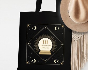111 Angel Number Bag, Manifestation and Astrology Accessories, Sun, Moon and Stars Satchel