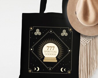 777 Angel Number Tote Bag, Lucky Satchel, Celestial Themed Hobo Bag, Esoteric Gifts