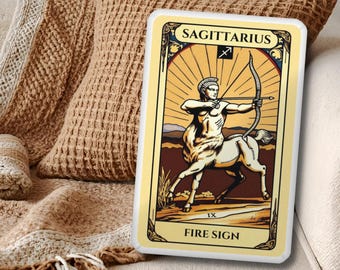 Sagittarius Tarot Card Shaped Pillow, Astrology Gift for Friends, Reading Nook Cushion