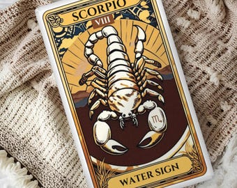 Scorpio Tarot Card Shaped Pillow, Astrology Gift for Friends, Reading Nook Cushion