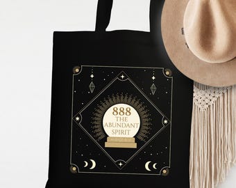 888 Angel Number Tote, Prosperity and Abundance Bag, Esoteric Gift For Her