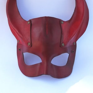 DIABLO mask. Leather evil mask. Leather mask. Mask of bull