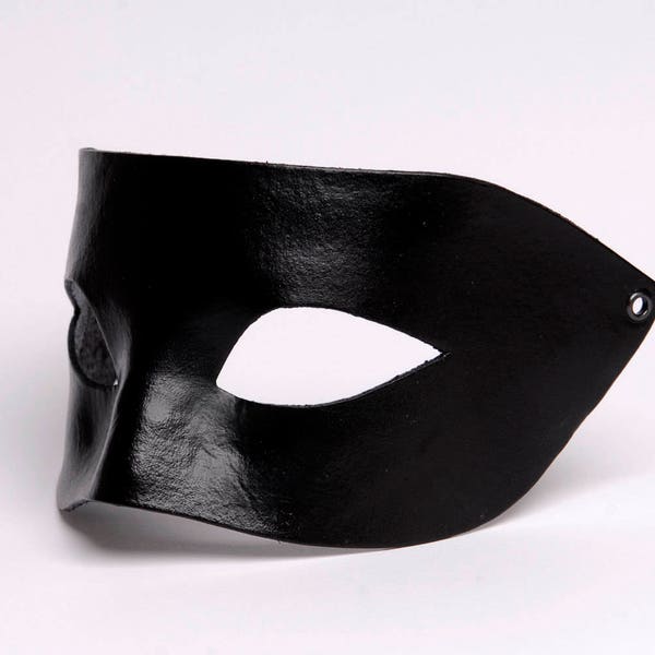 Venezianische Maske. Schwarze Maske. Ledermaske